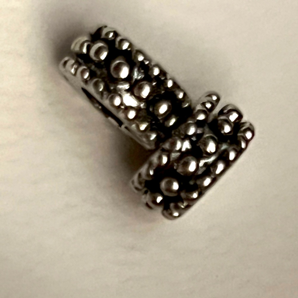 Set of 2 stylish silver spacer charms